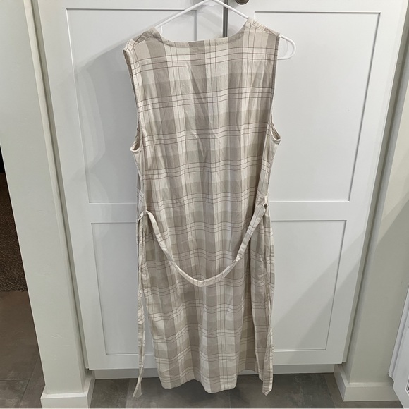 Bridge & burn Tracey ivory plaid button up dress small NWT - Picture 3 of 6